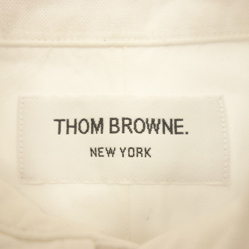 美品◆トムブラウン ボタンダウンシャツ 長袖 MWL001AW5259 コットン メンズ ホワイト サイズ00 THOM BROWNE【AFB7】