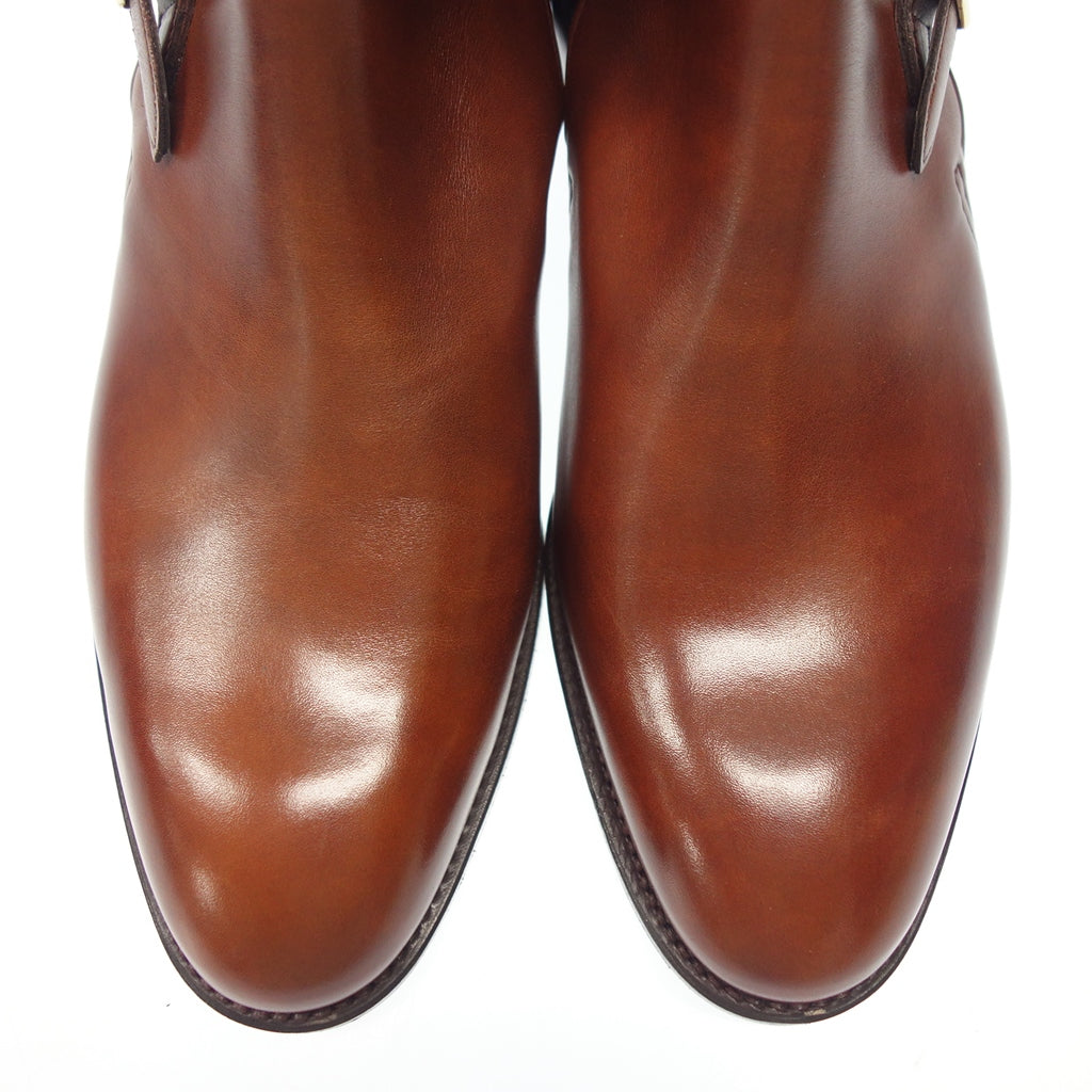 未使用◆ジョンロブ レザーシューズ ジョッパーブーツ JODHPUR ジョッパー 茶系 UK8E JOHN LOBB【LA】