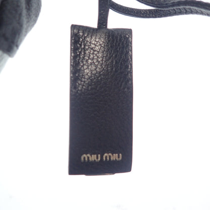 美品◆ミュウミュウ ハンドバッグ マドラス R1129C ブラック×シルバー系 MIUMIU【AFE12】
