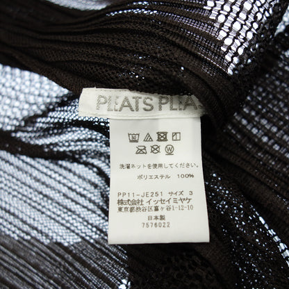 状况良好 ◆ Pleats Please Issey Miyake 长背心 PP11-JE251 女士 3 棕色 PLEATS PLEASE ISSEY MIYAKE [AFB34] 