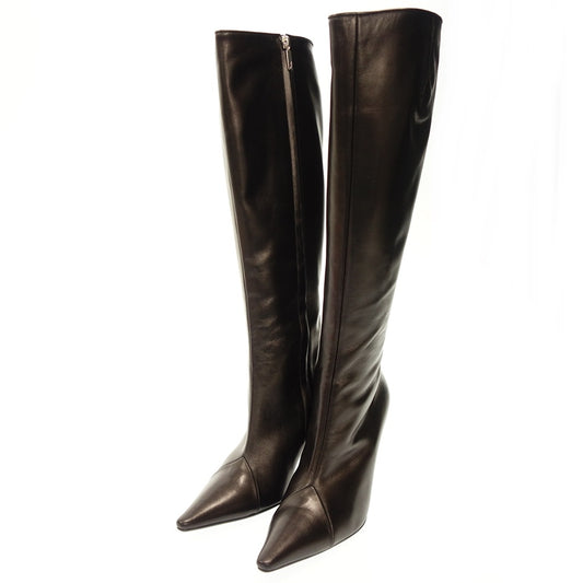 Good condition◆Rene CAOVILLA leather long boots ladies size 39 black RENE CAOVILLA [AFC41] 