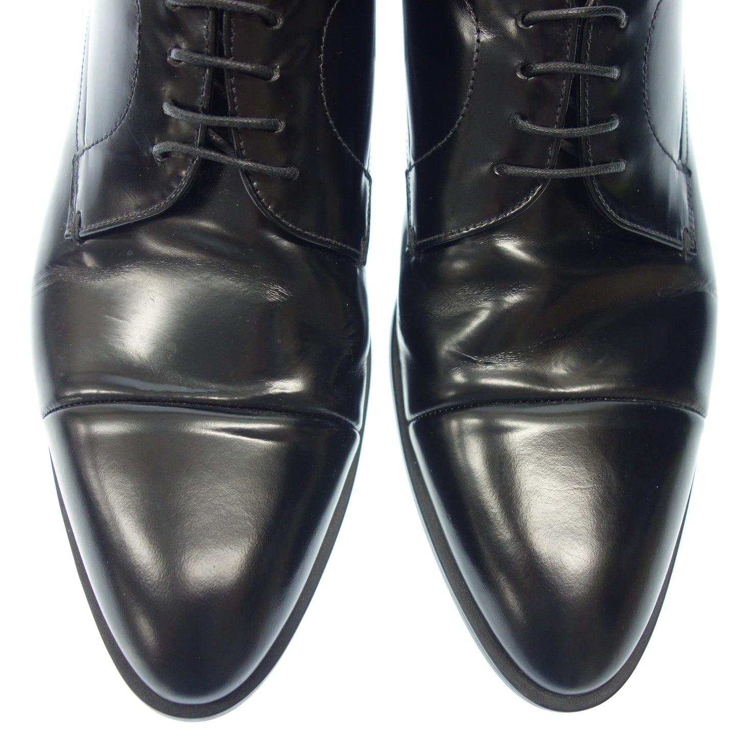 Good Condition◆Prada Lace-up Leather Shoes Straight Tip 2EE144 Men's 6h Black PRADA [AFC54] 