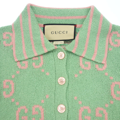 Good Condition ◆ Gucci GG Cotton Polo Shirt 691651 XKCAN Women's Green Size XXS GUCCi [AFB15] 