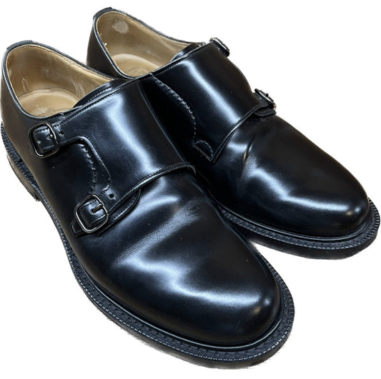 中古◆チャーチ レザーシューズ ダブルモンク ランボーン UK7F ブラック Church's LAMBOURN