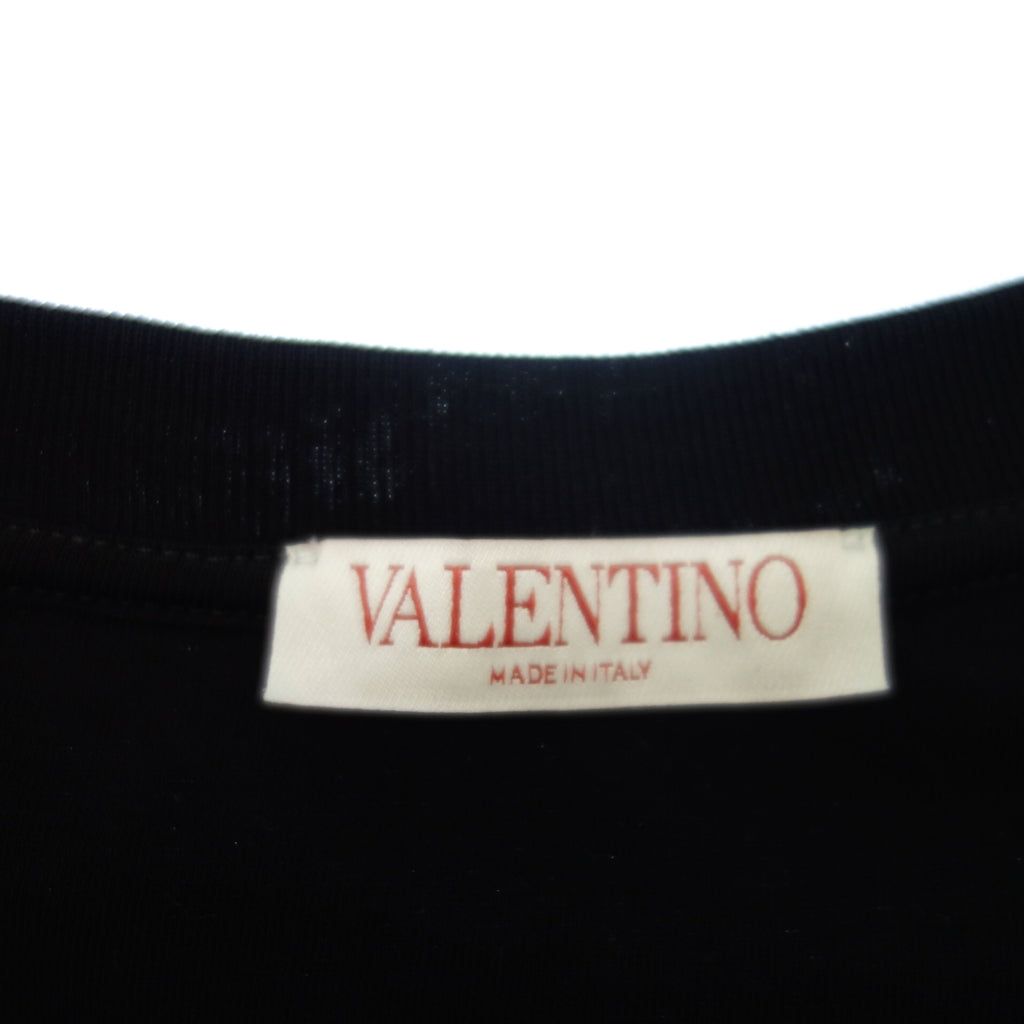 Valentino 短袖 T 恤裁剪和缝制棉 XV3MG08Y885 男士 XL 黑色 VALENTINO [AFB22] [二手] 