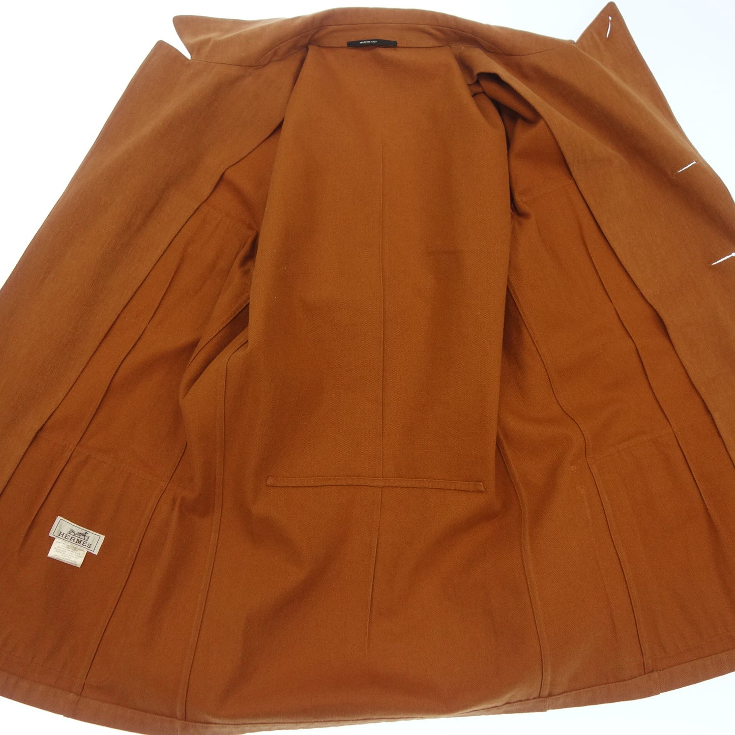 エルメス ジャケット コットン×レザー メンズ 48 キャメル HERMES【AFB23】【中古】