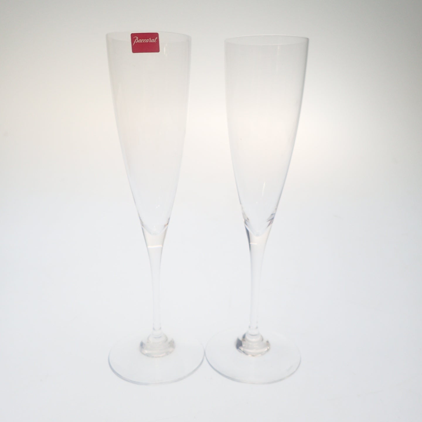 Good condition ◆ Baccarat champagne glasses set of 2, thinly lined, with box BACCARAT [AFB55] 