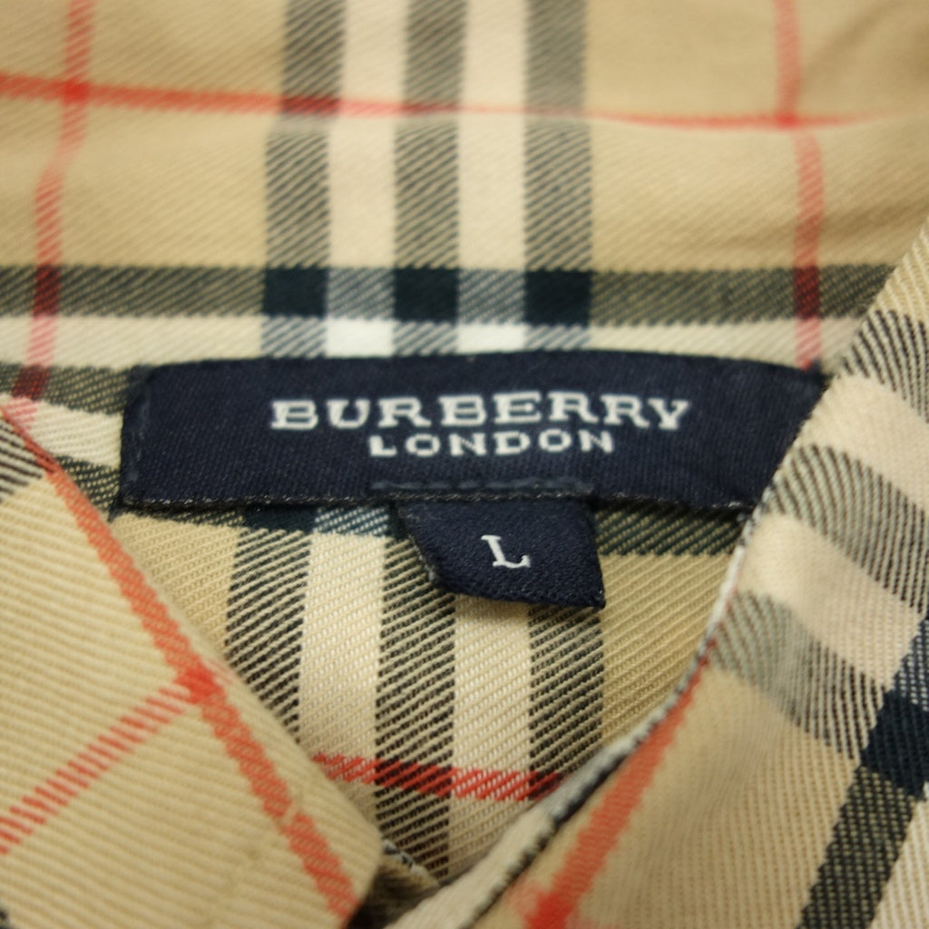 状况非常好 ◆ Burberry London 格子衬衫棉质男士米色 L 码 BURBERRY LONDON [AFB33] 