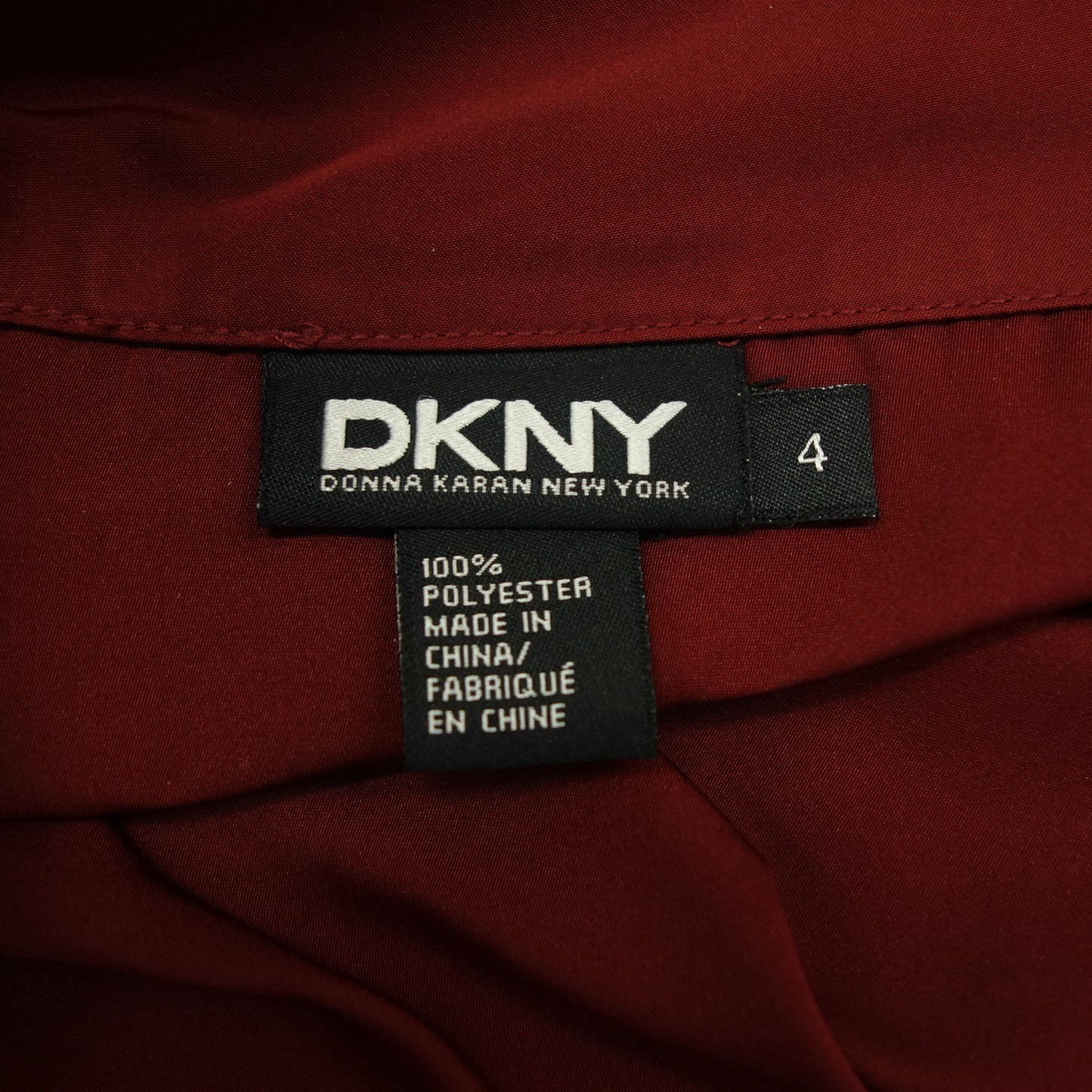 二手 ◆Donna Karan New York 连衣裙一件丝带 100% 聚酯纤维红色 4 号 DKNY DONNA KARAN NEW YORK [AFB23] 