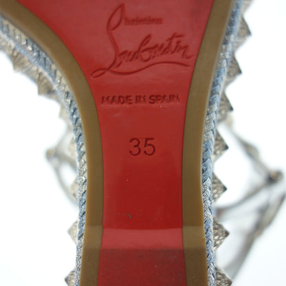 中古◆クリスチャンルブタン 厚底サンダル スタッズ レディース サイズ35 ブルー系 Christian Louboutin【AFC54】