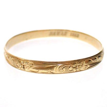 Good condition◆Hawaiian jewelry gold bracelet bangle 14K 15.42g [AFI13] 