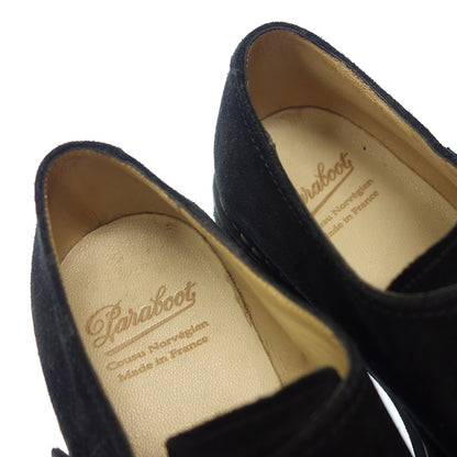 Good Condition ◆ Paraboots Leather Shoes William Double Monk WILLIAM Suede Men's Size 9 Black with Box PARABOOT [AFD8] 