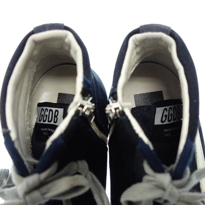 Good condition ◆ Golden Goose leather sneakers side zip vintage processing SLIDE ladies navy GOLDEN GOOSE [AFC43] 