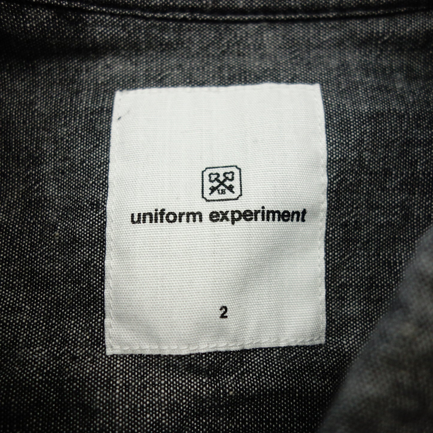 Very good condition ◆ Uniform Experiment Chambray Shirt Short Sleeve 18SS Men's Size 2 Gray uniform experiment [AFB3] 