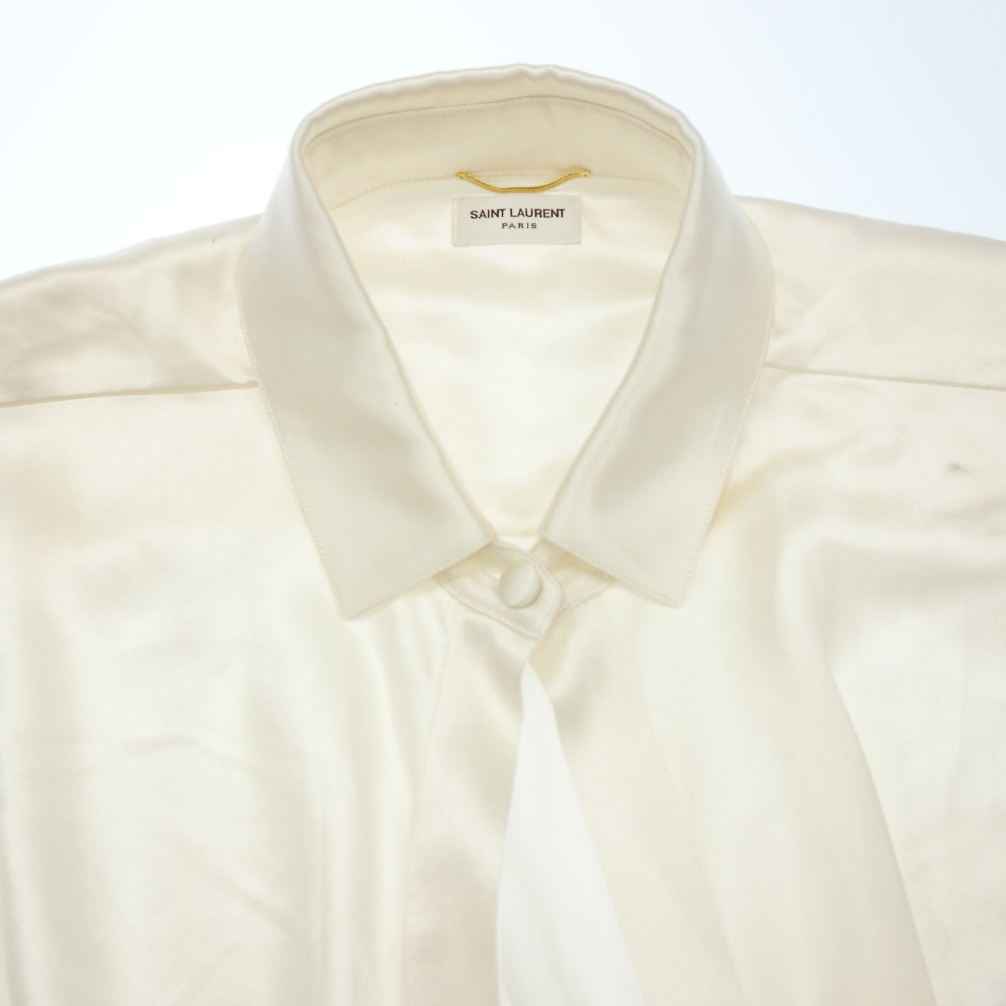 Used ◆Saint Laurent long sleeve blouse silk 609404 ladies beige size 36 SAINT LAURENT [AFB17] 