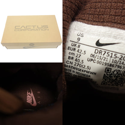 状况良好 ◆ 耐克运动鞋 Air Trainer 1 Cactus Jack 浅巧克力色/锈粉色 DR7515-200 男式 27.0 厘米 NIKE AIR TRAINER 1/CJ [AF​​D7] 