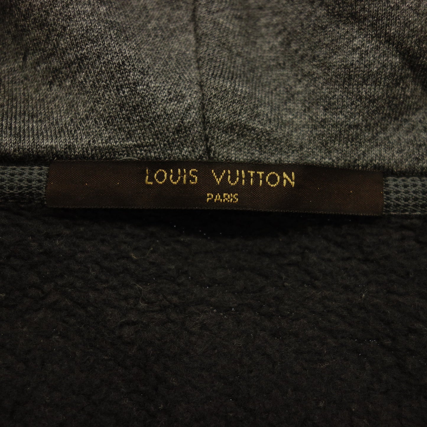 Used ◆Louis Vuitton Zip Up Parka Silver Metal Fittings LV Leather Patch Gray Size M Men's LOUIS VUITTON [AFB19] 