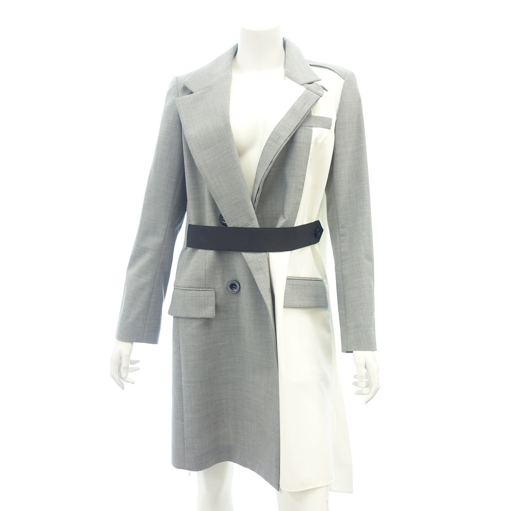Good condition◆Sacai 21AW coat back pleat switching docking coat ladies gray size 1 21-05391 Sacai [AFB32] 