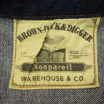 Good Condition◆Warehouse Denim Jacket Nonpareil Blouse Cotton Men's Indigo Size 38 WAREHOUSE &amp; CO. Nonpareil BROWSE [AFB37] 