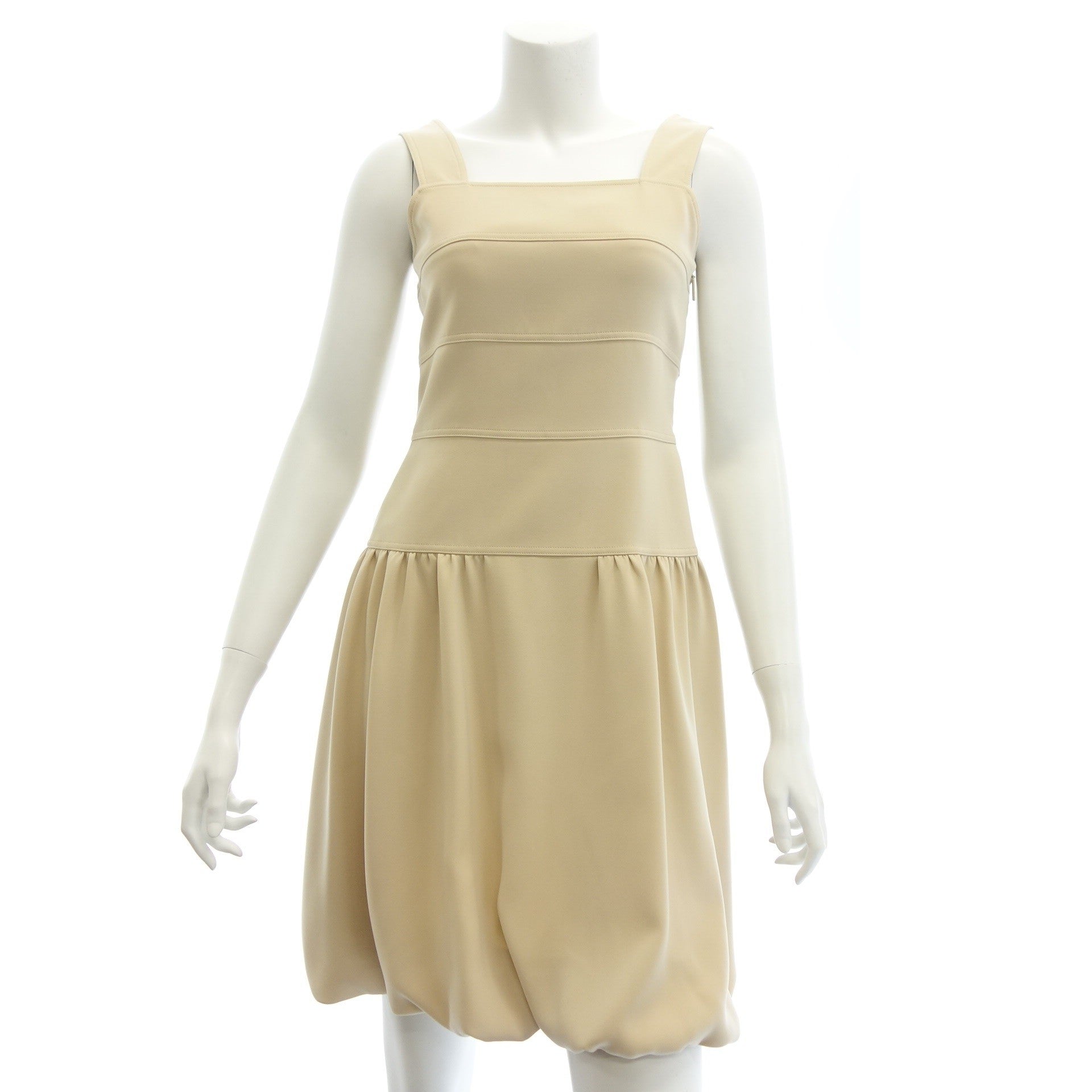 美品◇ルネ バルーンワンピース ノースリーブ レディース ベージュ  