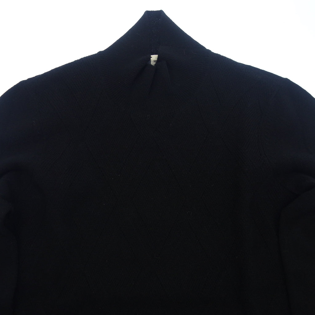 Good condition◆Hermes turtleneck knit cashmere black ladies 38 HERMES [AFB37] 