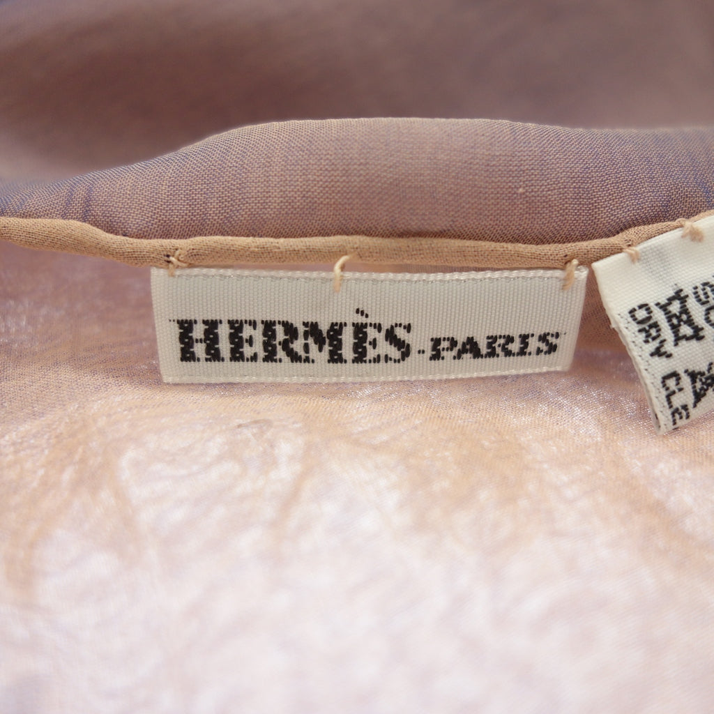 中古◆エルメス ストール 大判ストール ピンク系 シルク Hermès【AFI20】