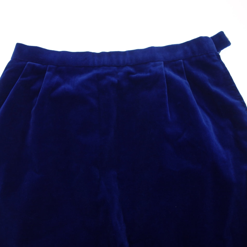 Good Condition◆Hermes Vintage Velor Long Skirt with Belt Women's 38 Blue HERMES [AFB1] 