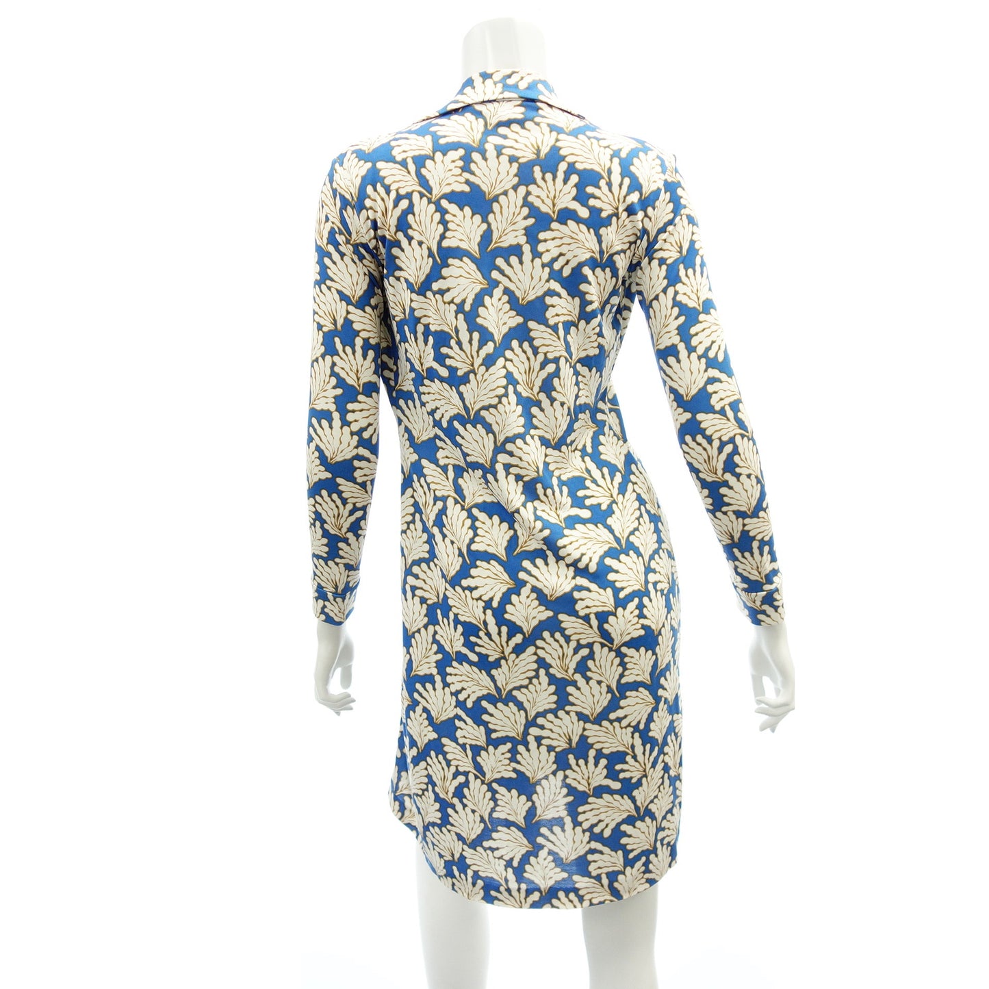 美品◆ダイアンフォンファステンバーグ ロングカーディガン シルク 総柄 レディース ブルー系 サイズ0 404-140072 DIANE VON FURSTENBERG【AFB42】