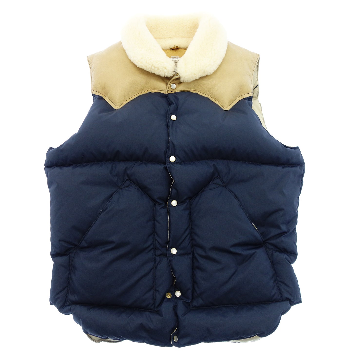 新品同様◆ロッキーマウンテンフェザーベッド ダウンベスト クリスティ サイズ38 茶×紺 メンズ Rocky Mountain Featherbed CHRISTY VEST【AFA10】