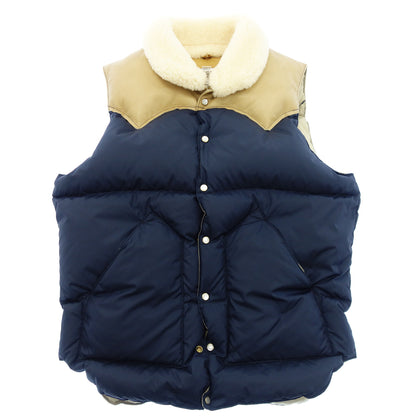 新品同様◆ロッキーマウンテンフェザーベッド ダウンベスト クリスティ サイズ38 茶×紺 メンズ Rocky Mountain Featherbed CHRISTY VEST【AFA10】