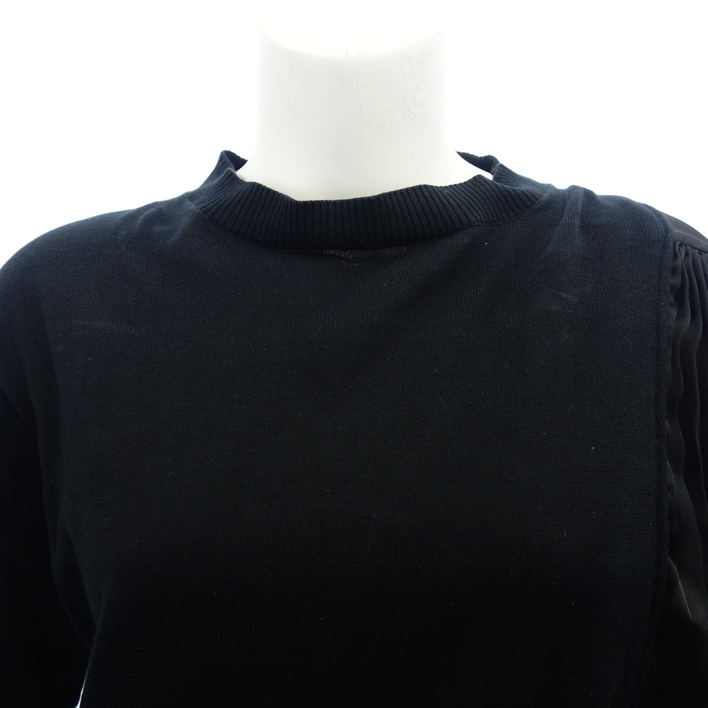 Used ◆Sacai 20SS short sleeve knit tops switching pullover ladies size 3 black 20-04906 Sacai [AFB37] 