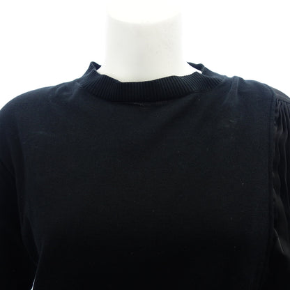 Used ◆Sacai 20SS short sleeve knit tops switching pullover ladies size 3 black 20-04906 Sacai [AFB37] 