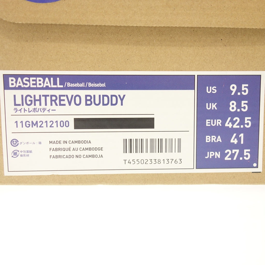 未使用 ◆ Mizuno 运动鞋 Light Lebo Buddy 11GM212100 男士鞋钉 黑色 尺寸 27.5CM MIZUNO [AFD8] 