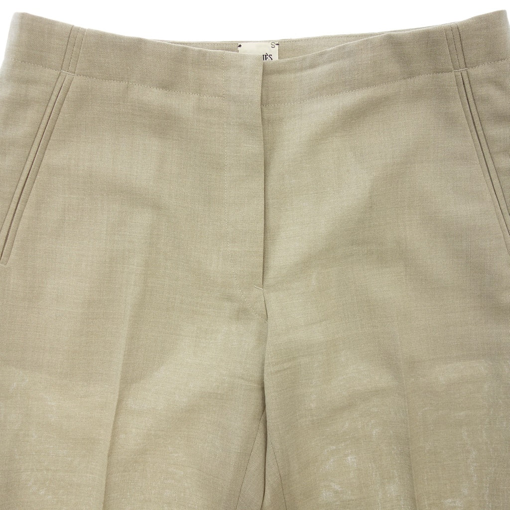 Used ◆Hermes slacks pants tapered cotton ladies 38 beige HERMES [AFB25] 