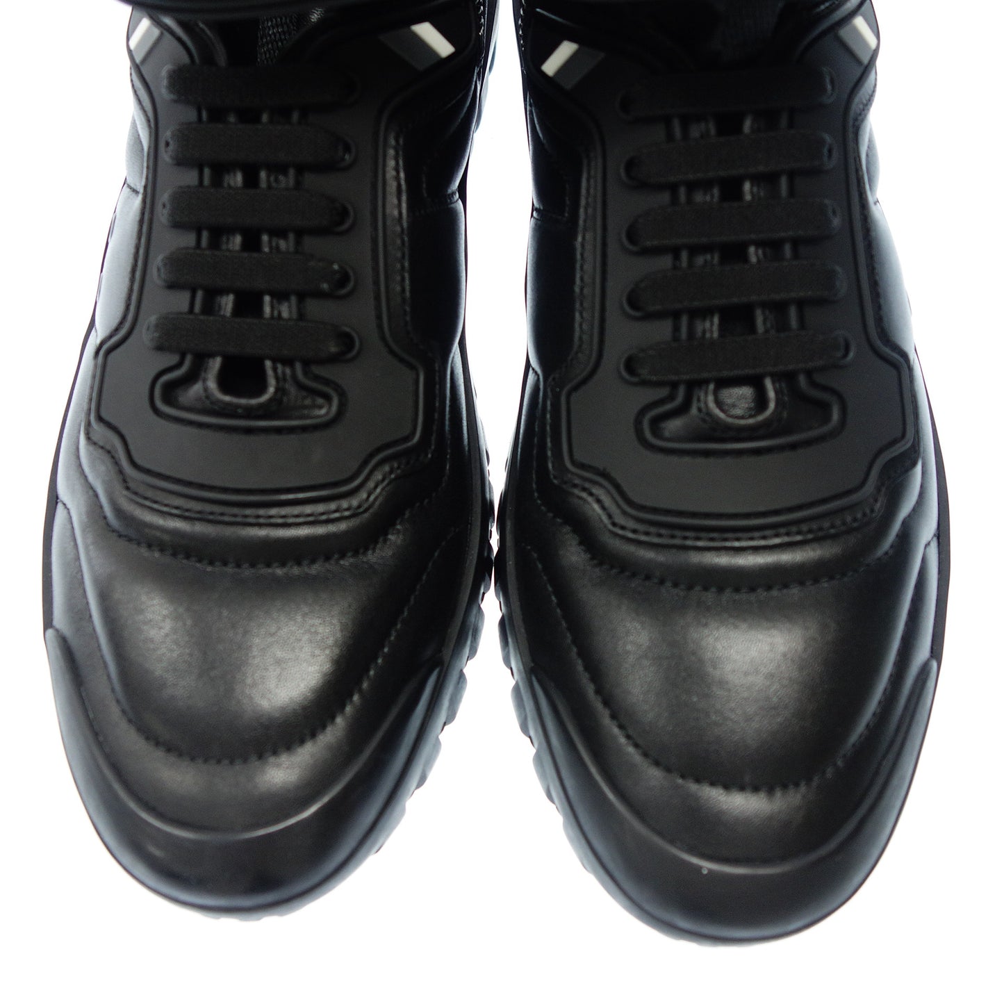 Prada high-cut sneakers leather side zip 4T3131 men's black 6.5 PRADA [AFD8] [Used] 