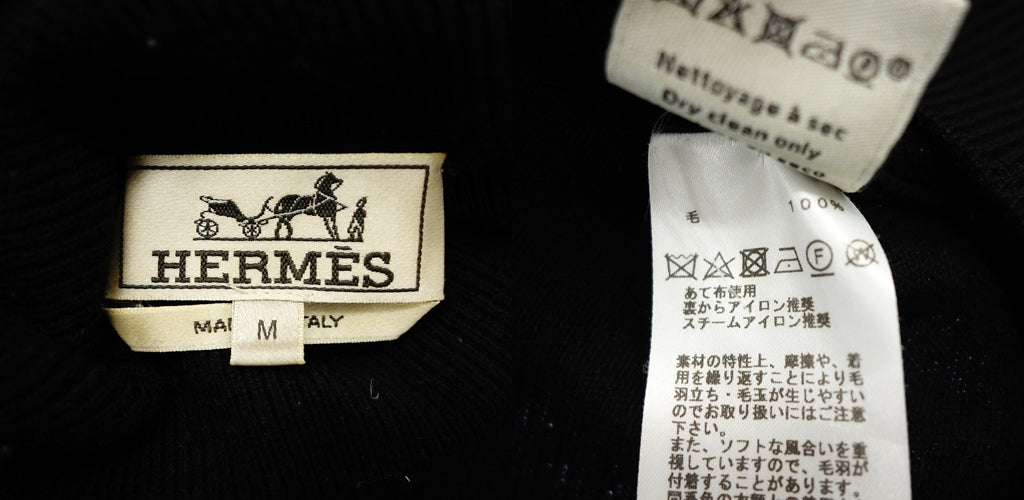 中古◇エルメス ニットセーター タートルネック メンズ ブラック