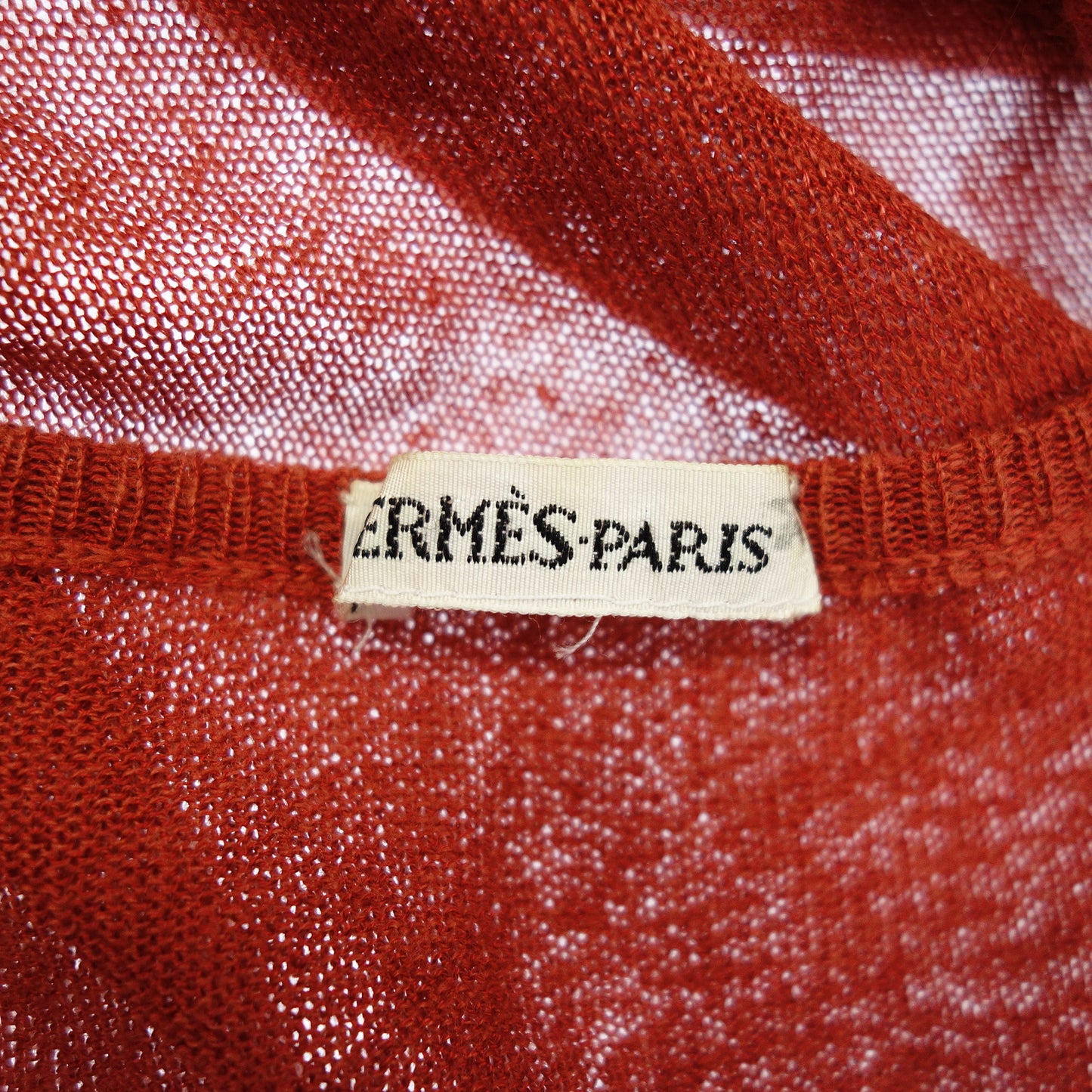 Very good condition◆Hermes knit cardigan scarf pattern Margiela period ladies orange size XL HERMES [AFB32] 