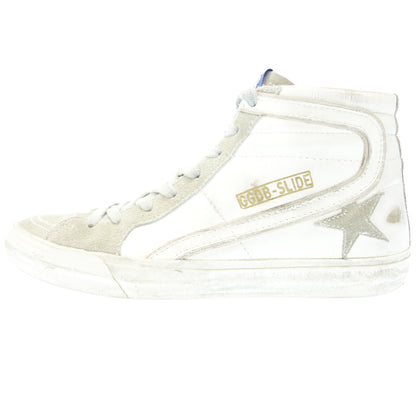 Good Condition ◆ Golden Goose Leather Sneakers Side Zip Vintage Processing SLIDE Men's 39 Gray GOLDEN GOOSE [AFC3] 