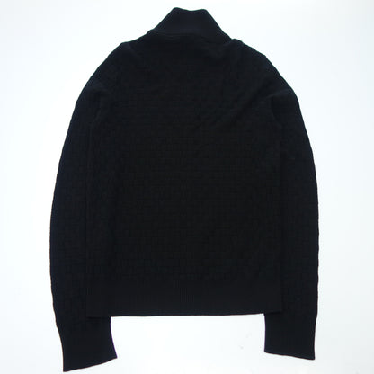 Used ◆Louis Vuitton Knit Jacket Zip Up Damier LV Leather Patch HBN46WF99 Size XS Men's Black LOUIS VUITTON [AFB30] 