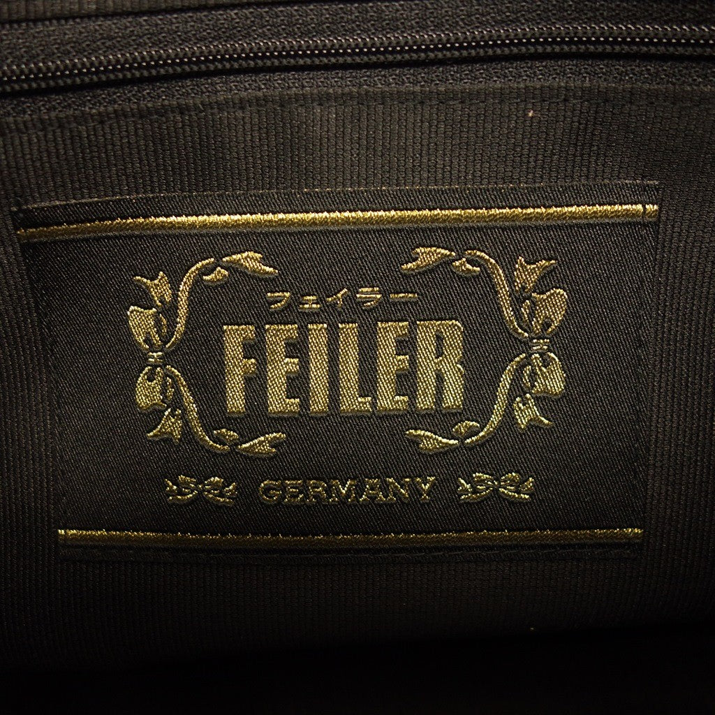 未使用 ◆ FEILER 手提包 花卉图案 绒布 灰黑色 FEILER [AFE6] 