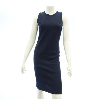 Used ◆Hermes knit dress sleeveless cotton ladies navy size 40 HERMES [AFB32] 