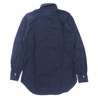 Good Condition◆The Inglese Capri Shirt Long Sleeve Cotton Navy Men's Size 37 G.Inglese [AFB4] 