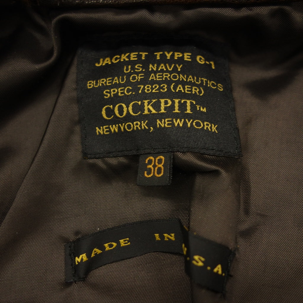 Good Condition◆Cockpit Jacket Type G-1 Movie Heroes Goatskin Men's Size 38 Brown COCKPIT TYPE G-1 MOVIE HIROES [AFG1] 