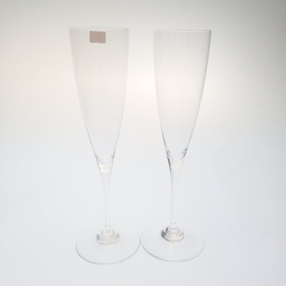 Good condition ◆ Baccarat champagne glasses set of 2, thinly lined, with box BACCARAT [AFB55] 