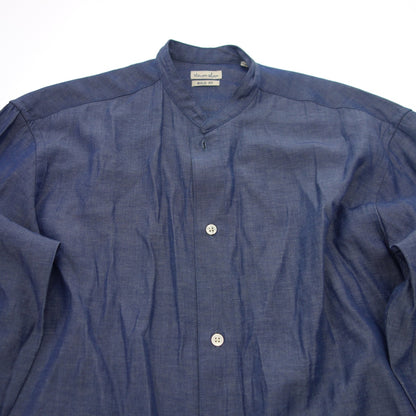 Good condition ◆ Stephen Alan shirt band collar men's S navy STEAVEN ALAN [AFB9] 