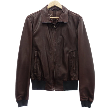 Dolce &amp; Gabbana Leather Jacket Blouson Zip Up Men's Brown 48 DOLCE&amp;GABBANA [AFG1] [Used] 