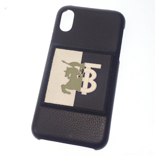 中古◆バーバリー iPhoneケース スマホケース 携帯 カバー ロゴ X/XS 黒 BURBERRY【AFI8】
