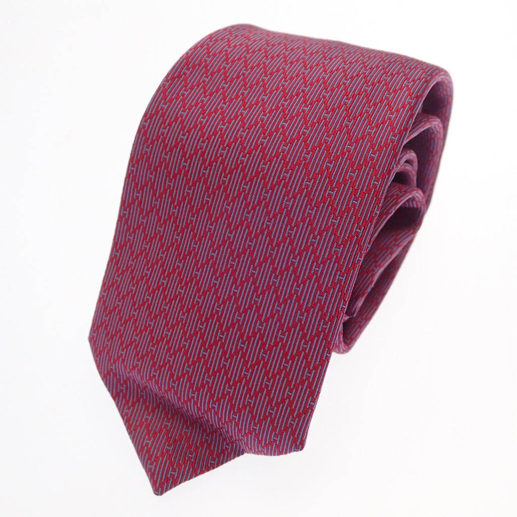 Very beautiful item◆Hermes tie All pattern 100% silk Red with box HERMES [AFI21] 