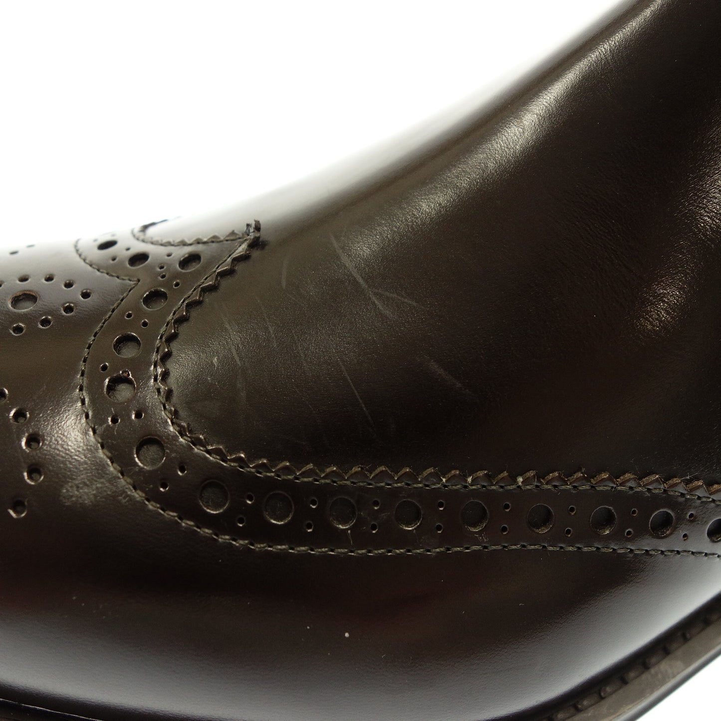 Like new ◆ Giorgio Armani Leather Shoes Side Gore Boots Wing Tip Men's 7 Brown GIORGIO ARMANI [AFC31] 