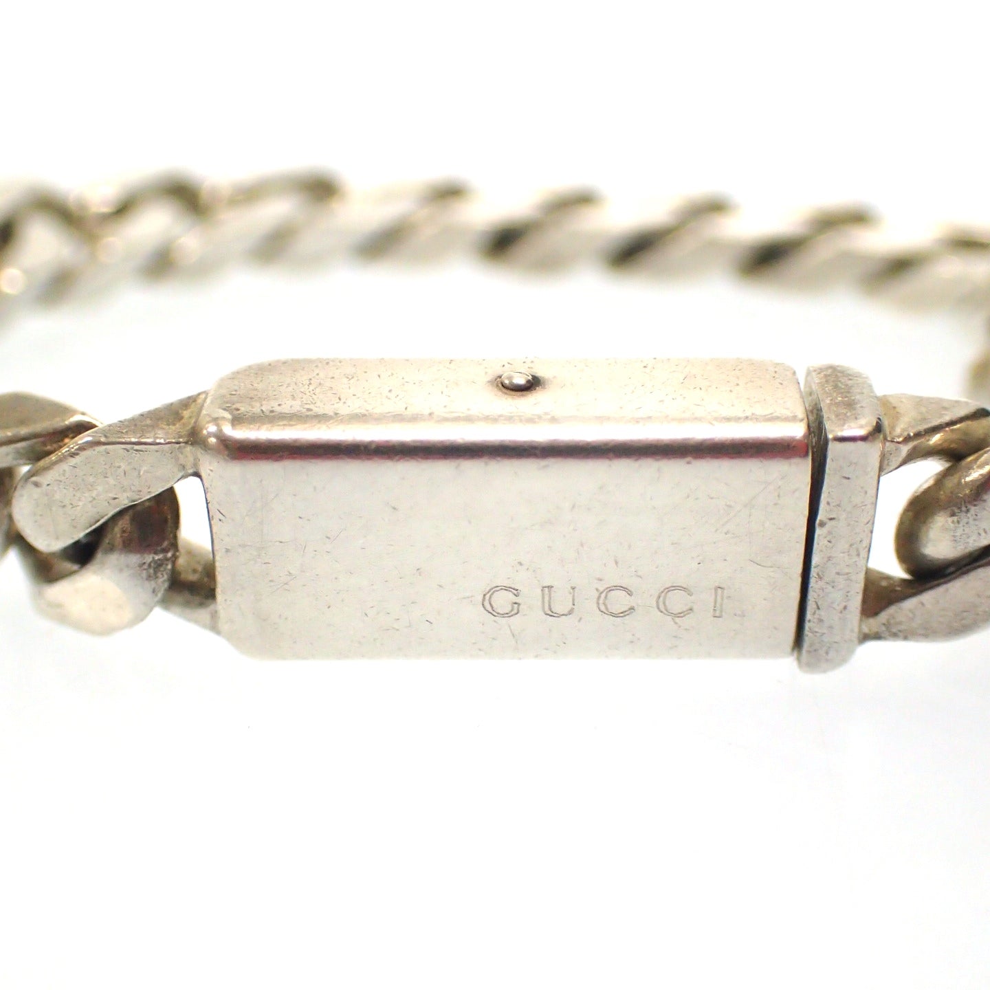 美品◆グッチ ブレスレット IDチェーン SV925 シルバー 箱付き GUCCI【AFI9】